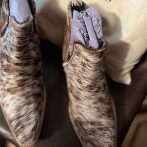 Myra cowhide booties brand new never worn
